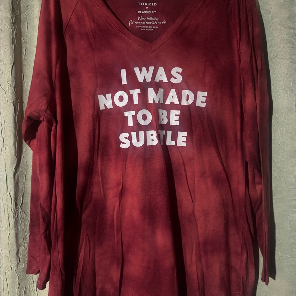 Torrid Women's Burgundy Graphic Long Sleeve Tee